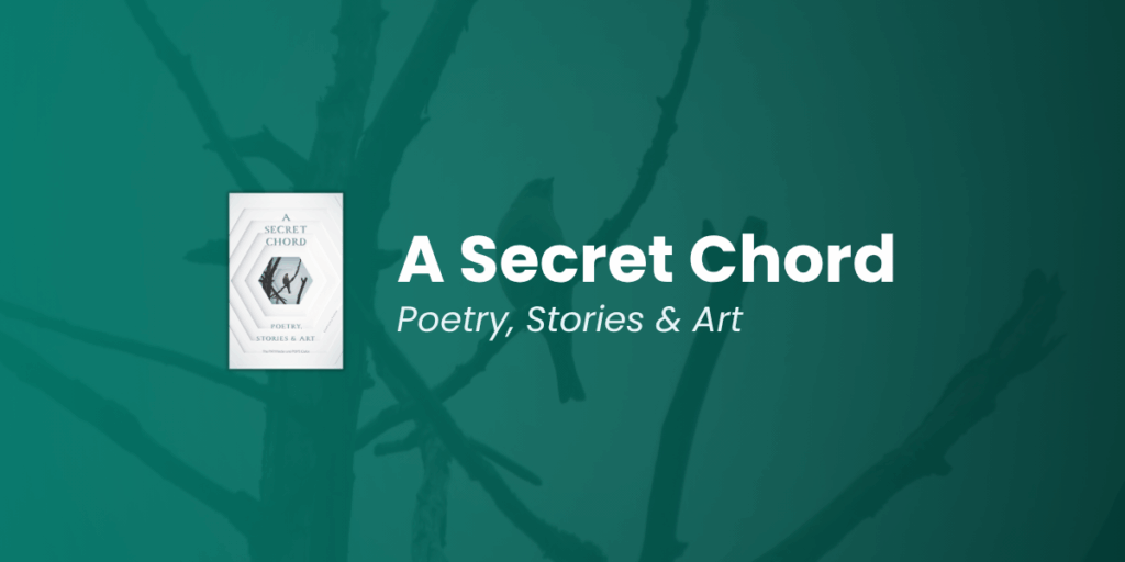 Book cover overlaid on background of bird sitting in a tree, with text.